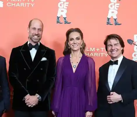 Tom Cruise ignora protocolo real ao ajudar Kate Middleton