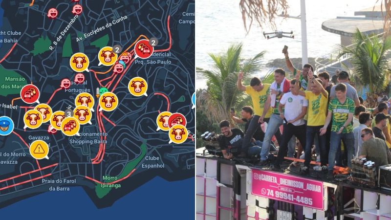 Alertas de 'animal na pista' aparecem durante ato de Flávio Bolsonaro em Salvador