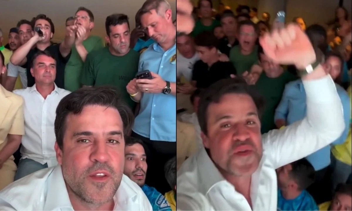 Pablo Marçal registra celebração prematura com Flávio Bolsonaro