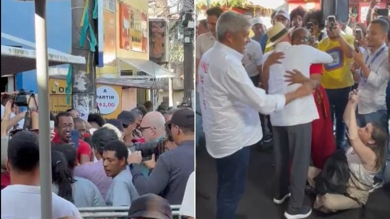 Lula é recebido com aplausos em Salvador durante caminhada