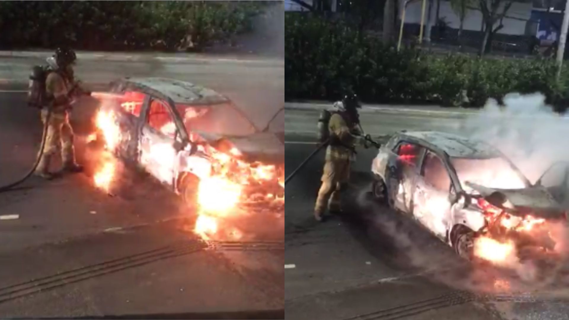Incêndio em veículo causa alvoroço no Itaigara, Salvador