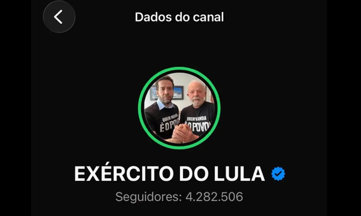 Canal Exército do Lula retoma atividades com 4,3 milhões de inscritos