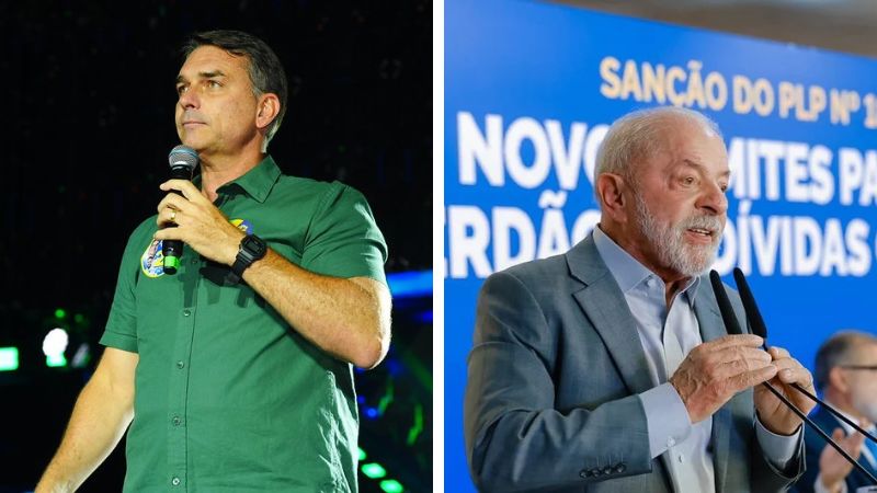 Levantamento indica empate entre Flávio Bolsonaro e Lula no segundo turno