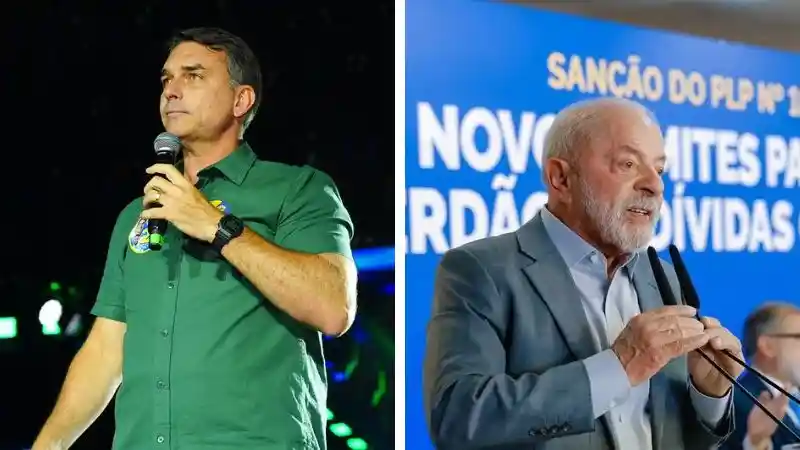 Levantamento indica empate entre Flávio Bolsonaro e Lula no segundo turno