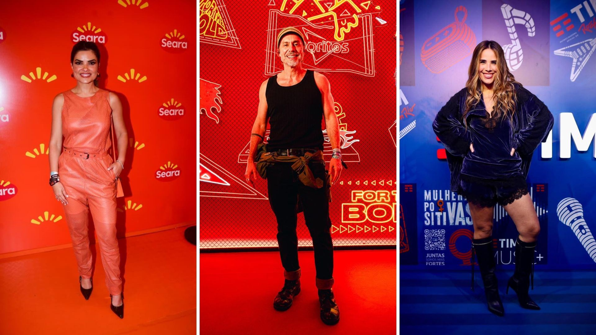 Celebridades se destacam com looks de heavy metal no Rock in Rio