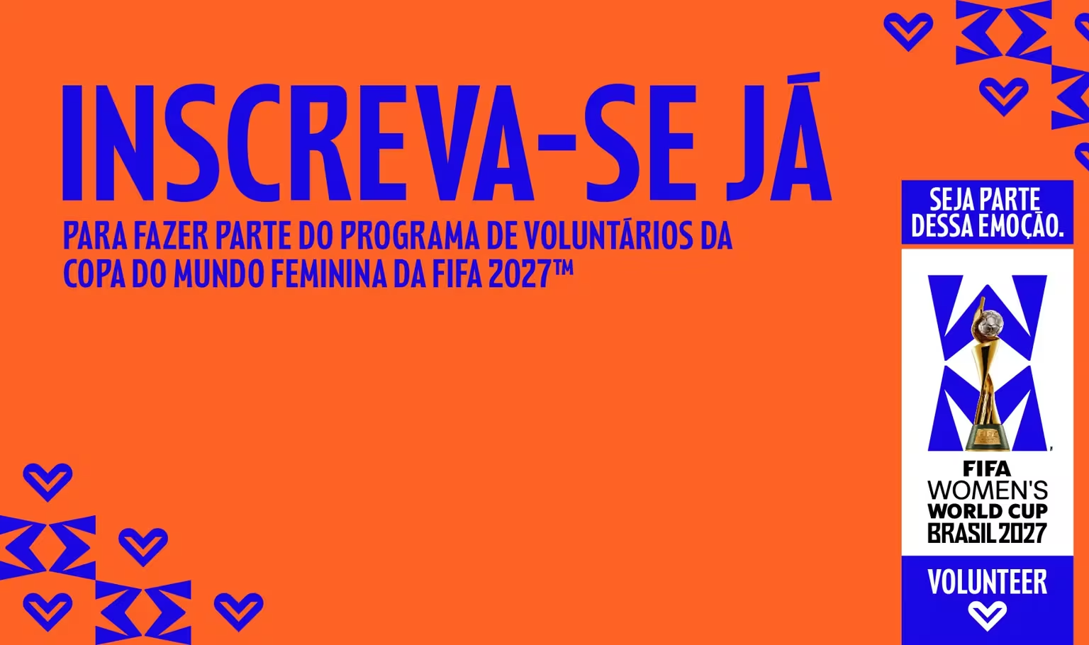 Inscrições abertas para voluntários da Copa do Mundo Feminina de 2027 no Brasil