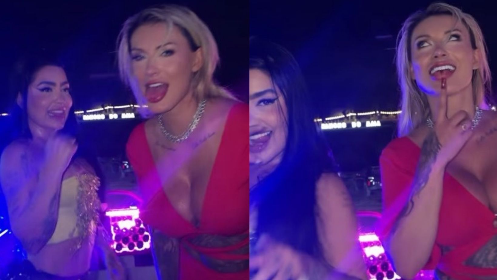 Andressa Urach e MC Mirella dançam juntas após briga em reality