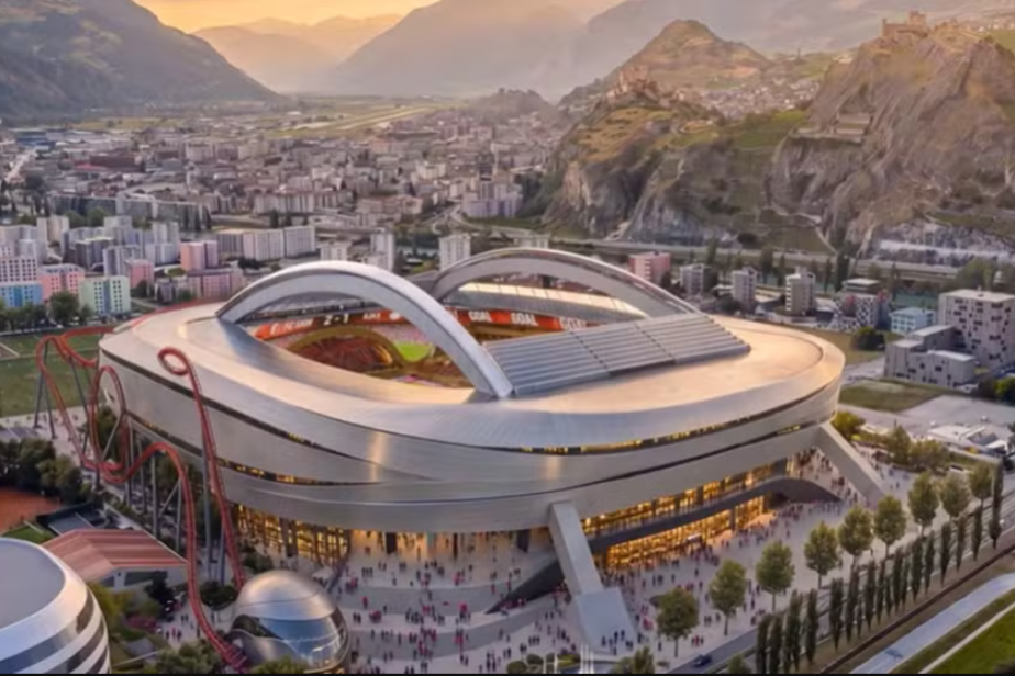 Cervin Coliseum: Estádio suíço de R$ 3 bilhões inclui montanha-russa