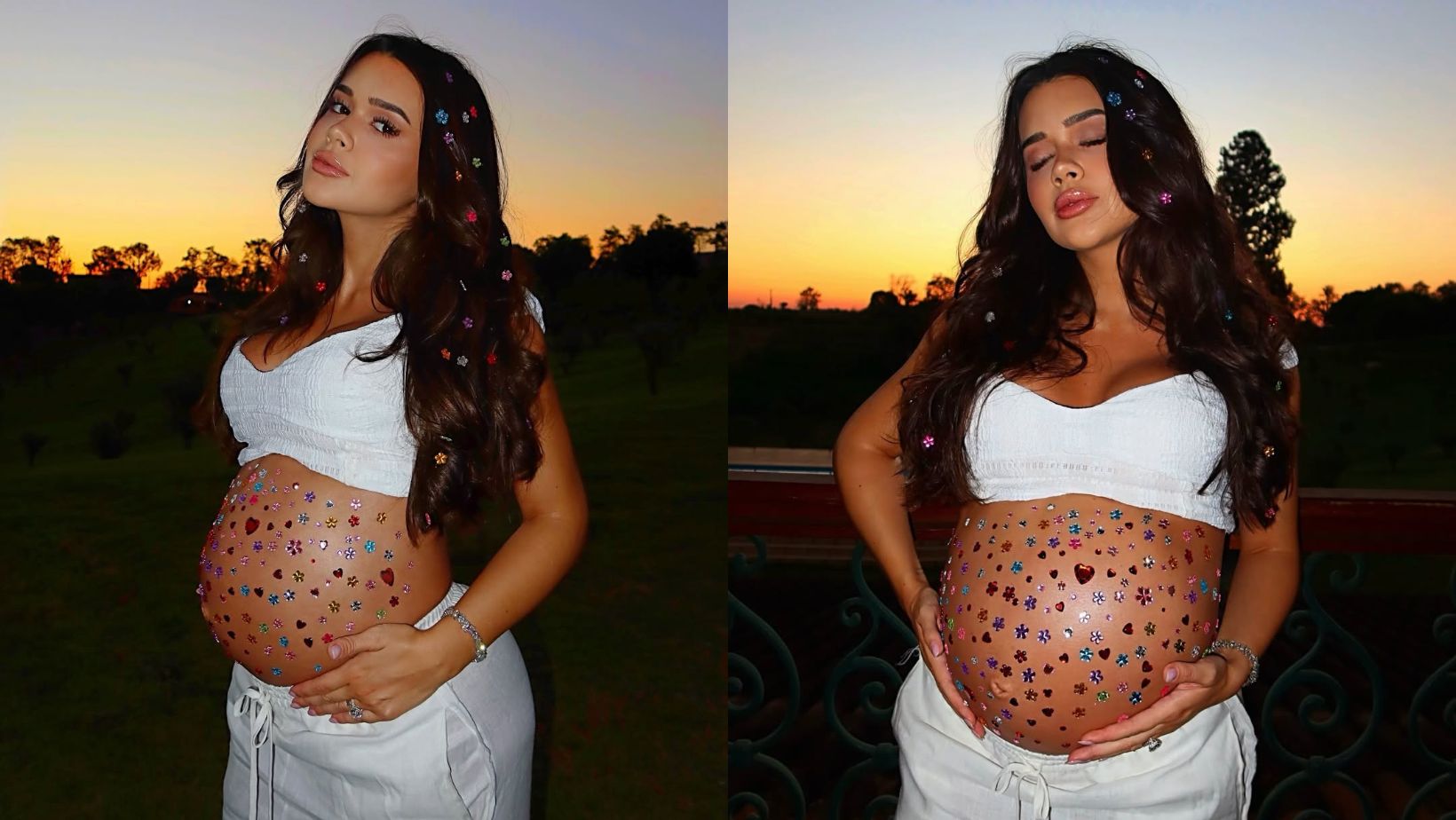 Franciny Ehlke responde a críticas sobre toque na barriga durante a gravidez