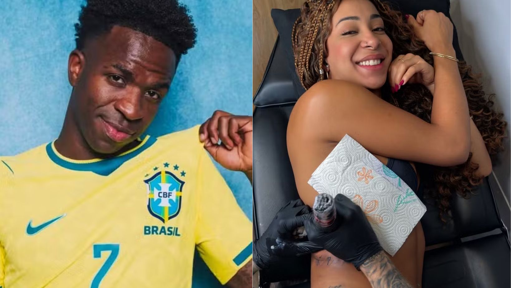 Influenciadora que tatuou rosto de Vini Jr. reage a mudança do atleta